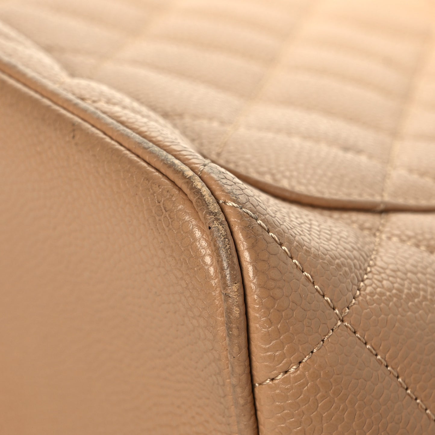 Caviar Quilted Medallion Tote Beige