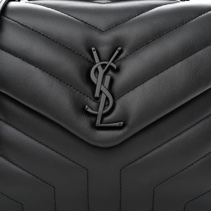 Saint Laurent Calfskin Y Quilted Monogram Monochrome Small Loulou Chain Satchel Black 7 of 9