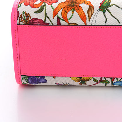 Gucci Canvas Medium Flora Tote Fuchsia 9 of 12