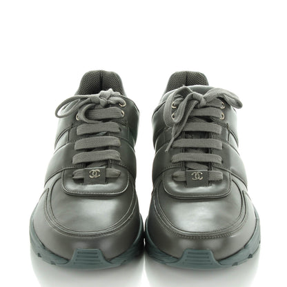 Chanel Calfskin Tweed Sneakers 43 Grey Black 2 of 7