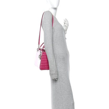 Christian Dior Alligator Medium Lady Dior Pink 2 of 11