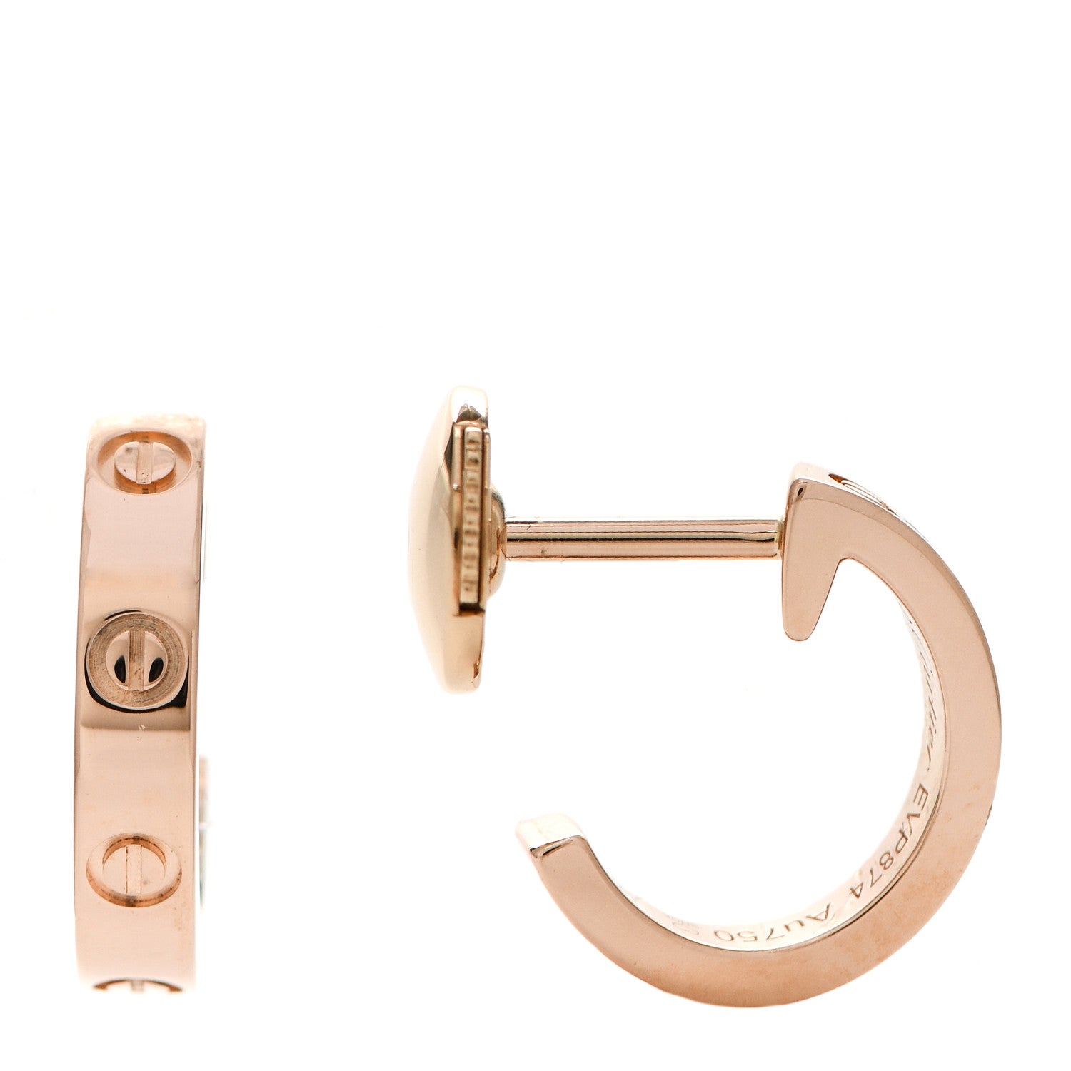 Cartier 18K Pink Gold Small LOVE Hoop Earrings 1 of 6