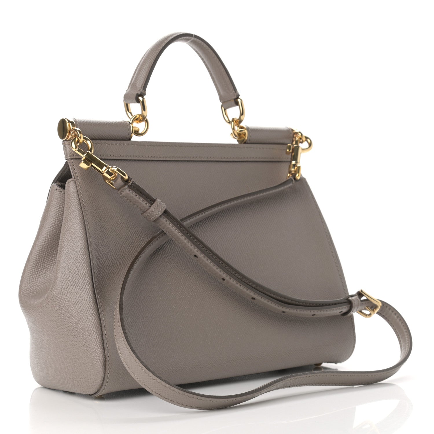 Dolce & Gabbana Dauphine Calfskin Medium Miss Sicily Satchel Grey 3 of 13