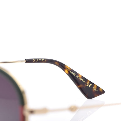 Gucci Web Aviator Sunglasses GG0062S Green Red 6 of 8