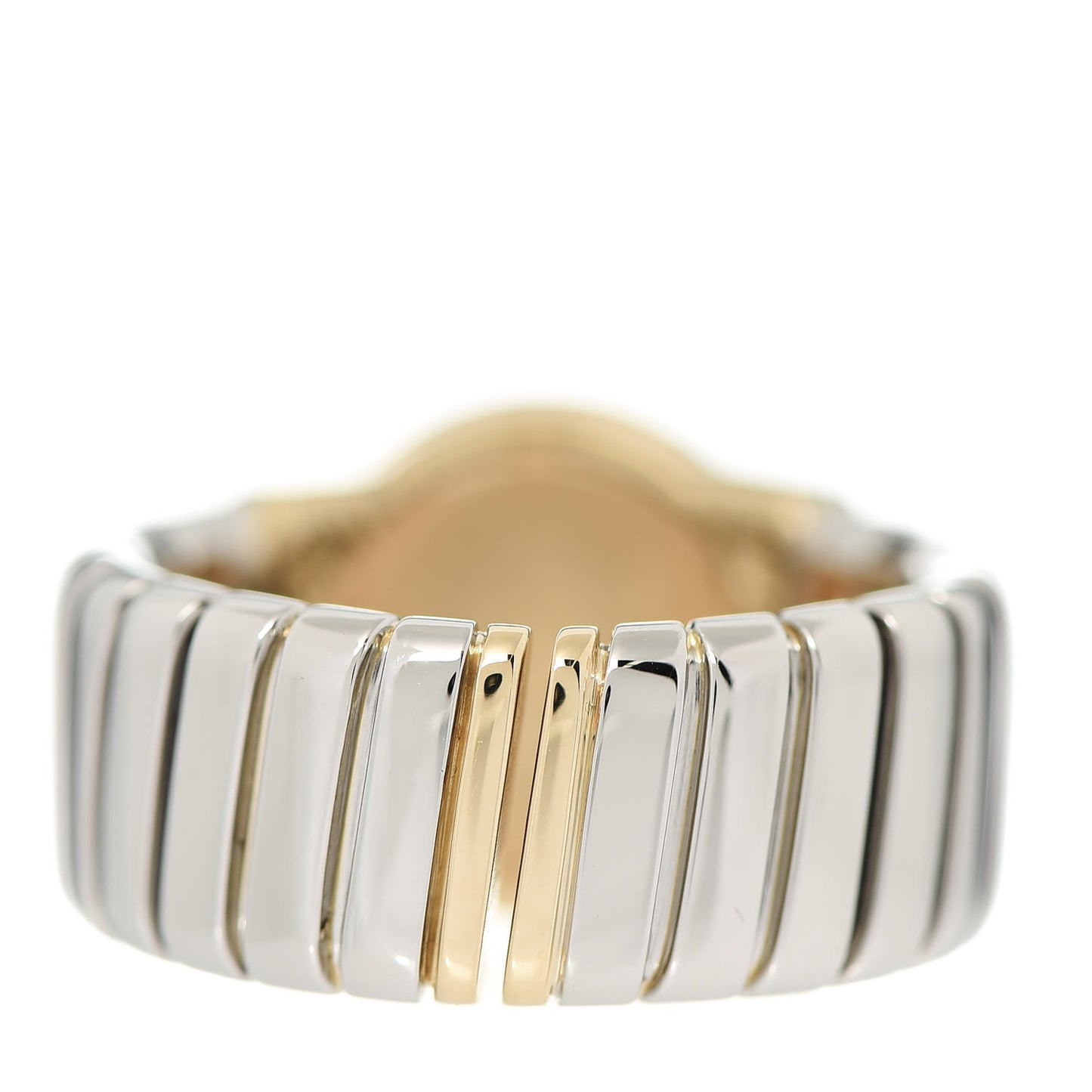Stainless Steel 18K Yellow Gold Onyx Tubogas Ring 54 6.75