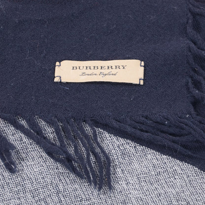 Burberry Merino Wool Check Square Scarf Navy 3 of 4