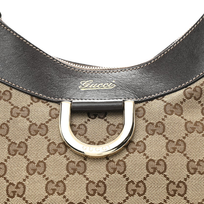 Gucci Monogram Large D Gold Hobo Dark Brown 8 of 10