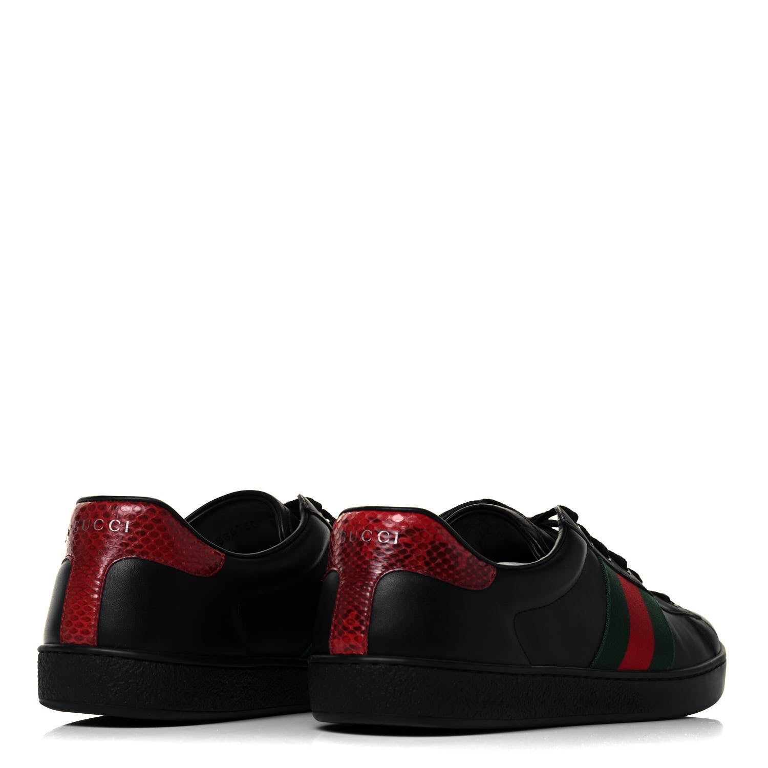 Gucci GG Calfskin Mens New Ace Low-Top Sneaker 8 Black 4 of 7