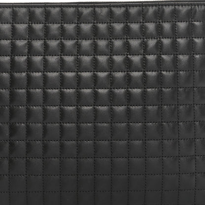 Celine Calfskin Quilted C Charm Pouch Black 9 of 11