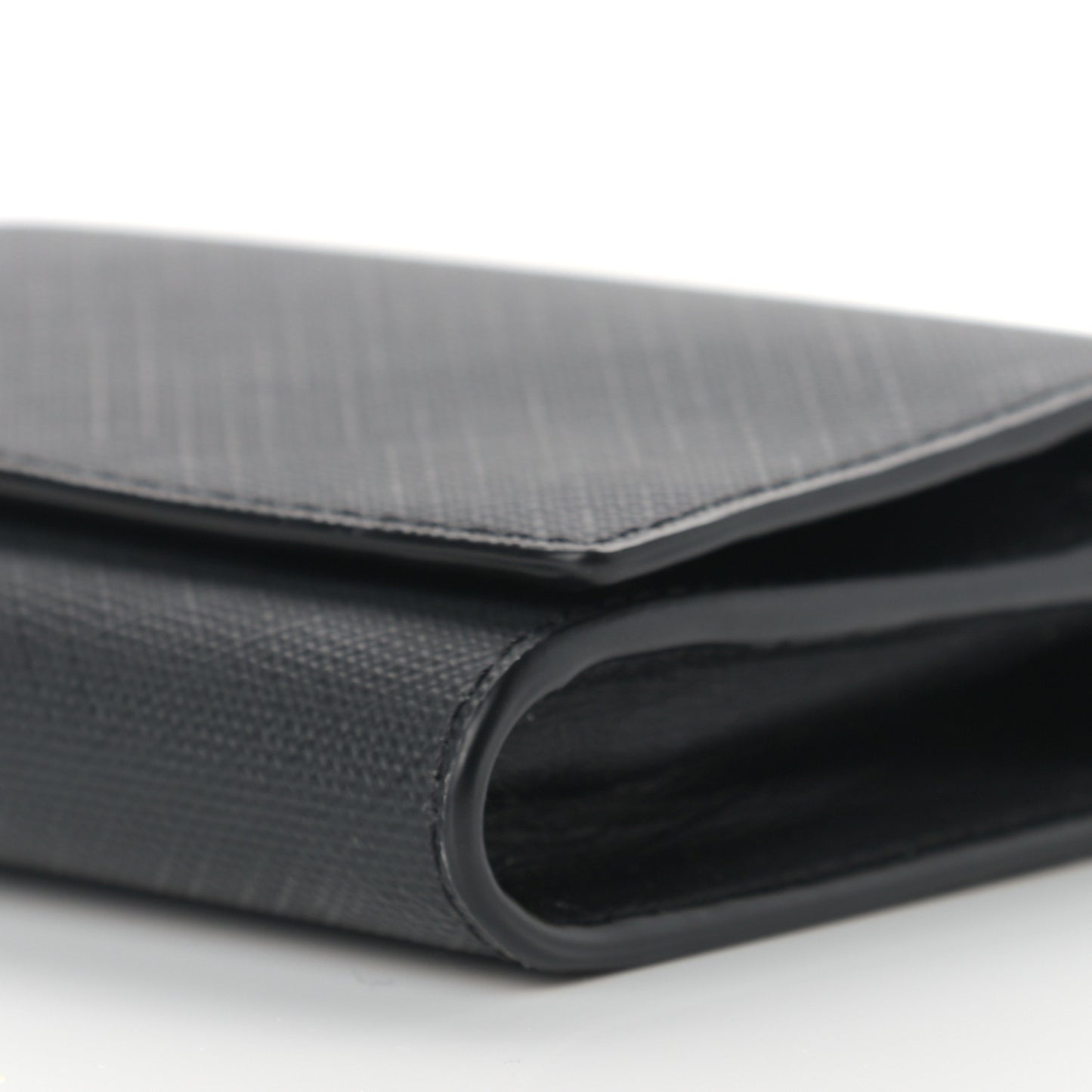 London Check Small Wallet With Strap Dark Charcoal