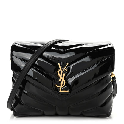 Saint Laurent Patent Y Quilted Monogram Toy Loulou Crossbody Bag Black 1 of 4