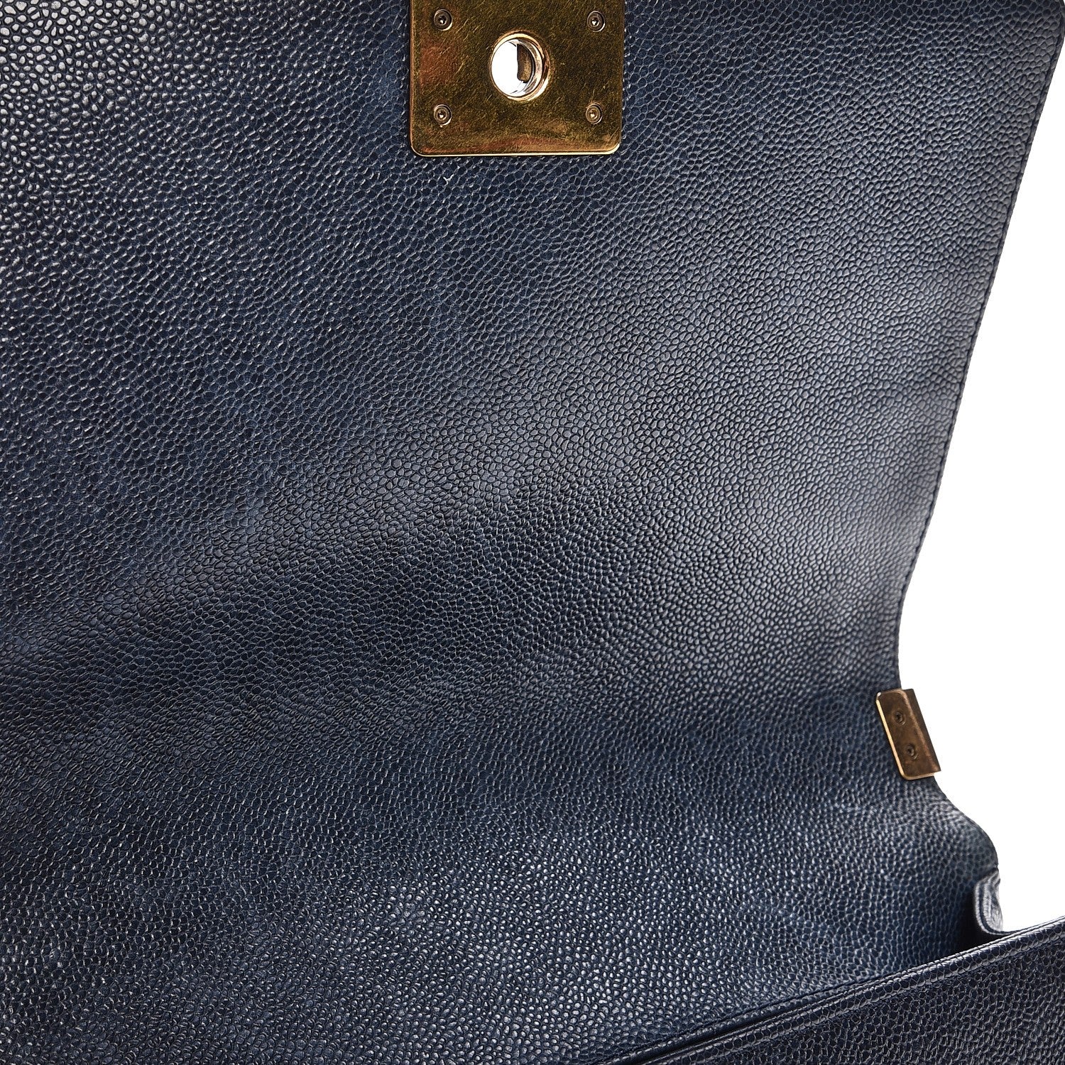 Chanel Caviar Quilted New Medium Boy Flap Dark Navy Blue 8 of 13
