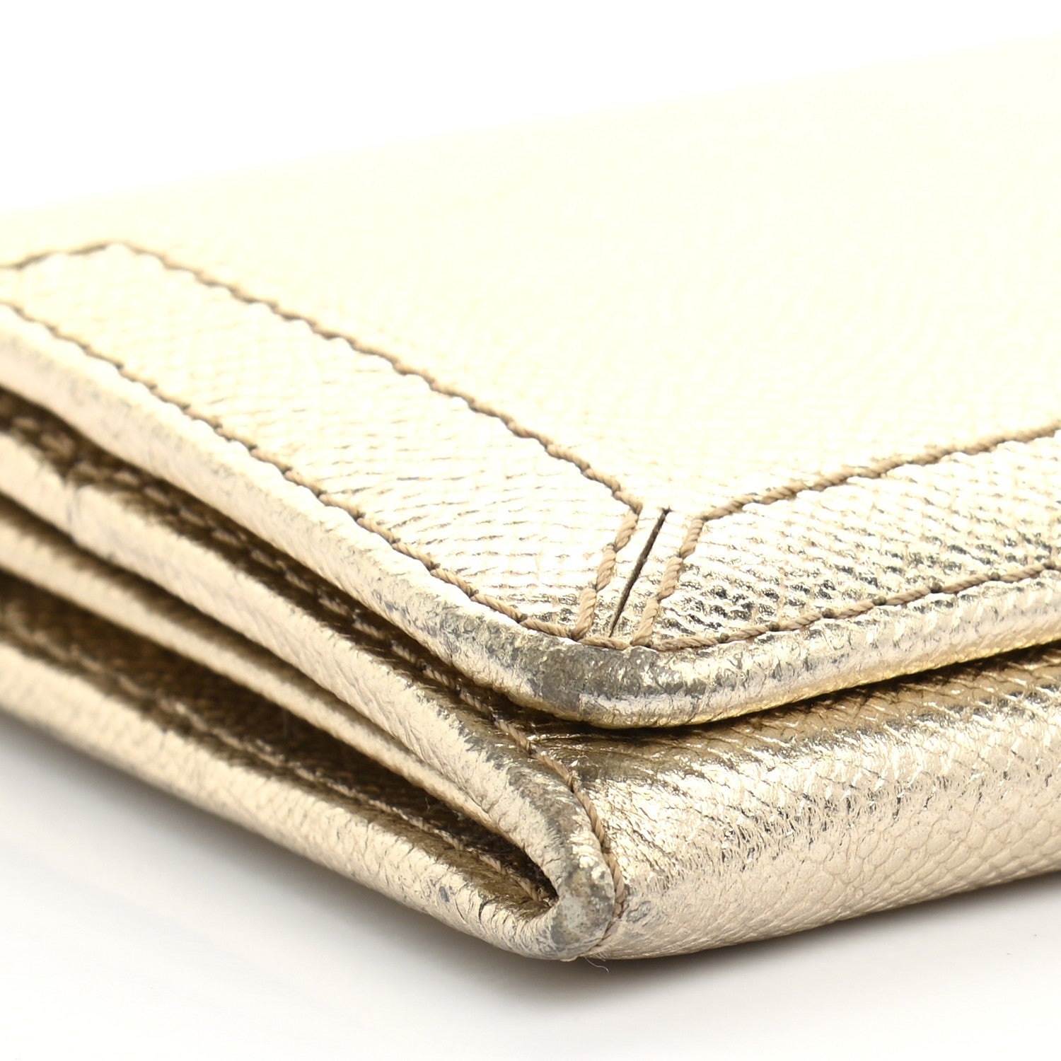 Burberry Metallic Patent Heritage Grain Penrose Continental Wallet Gold 8 of 12