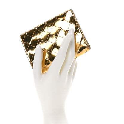 Bottega Veneta Mirror Laminated Nappa Intrecciato Small Bi-Fold Zip Wallet Gold 2 of 9