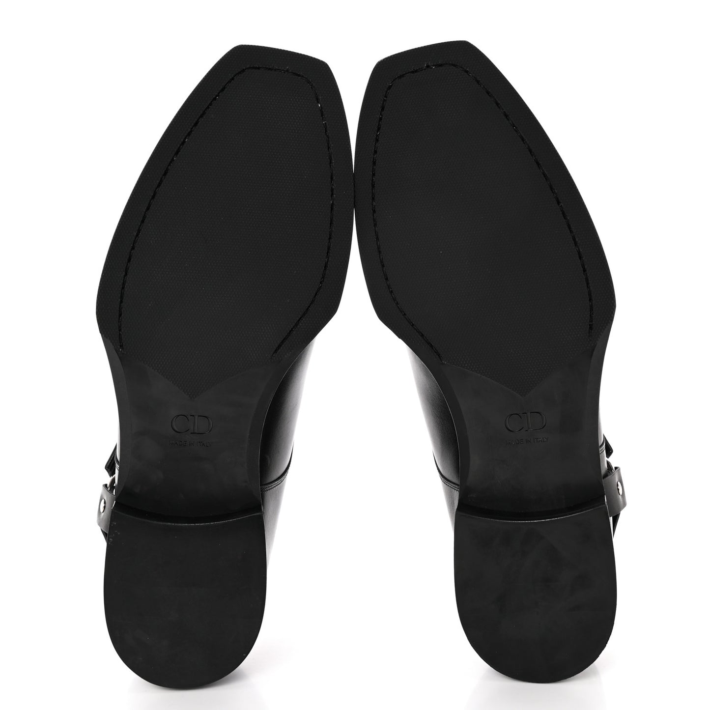 Polished Calfskin Mens Buckle Monk Shoe 44 Black
