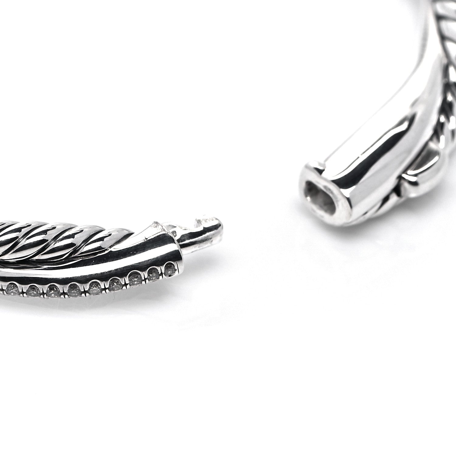 David Yurman Sterling Silver Diamond Infinity Bracelet 6 of 8