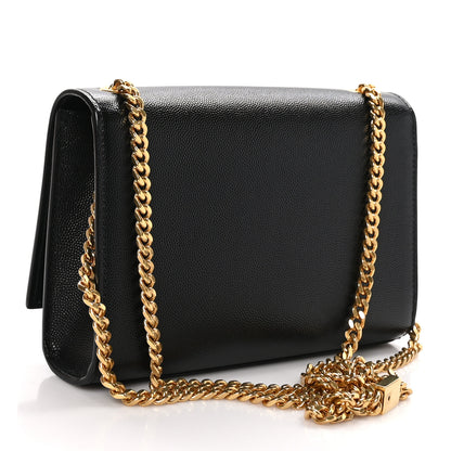 Saint Laurent Grain De Poudre Small Monogram Kate Satchel Black 3 of 10