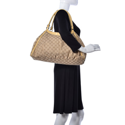 Gucci Monogram Large D Gold Hobo Beige 2 of 9
