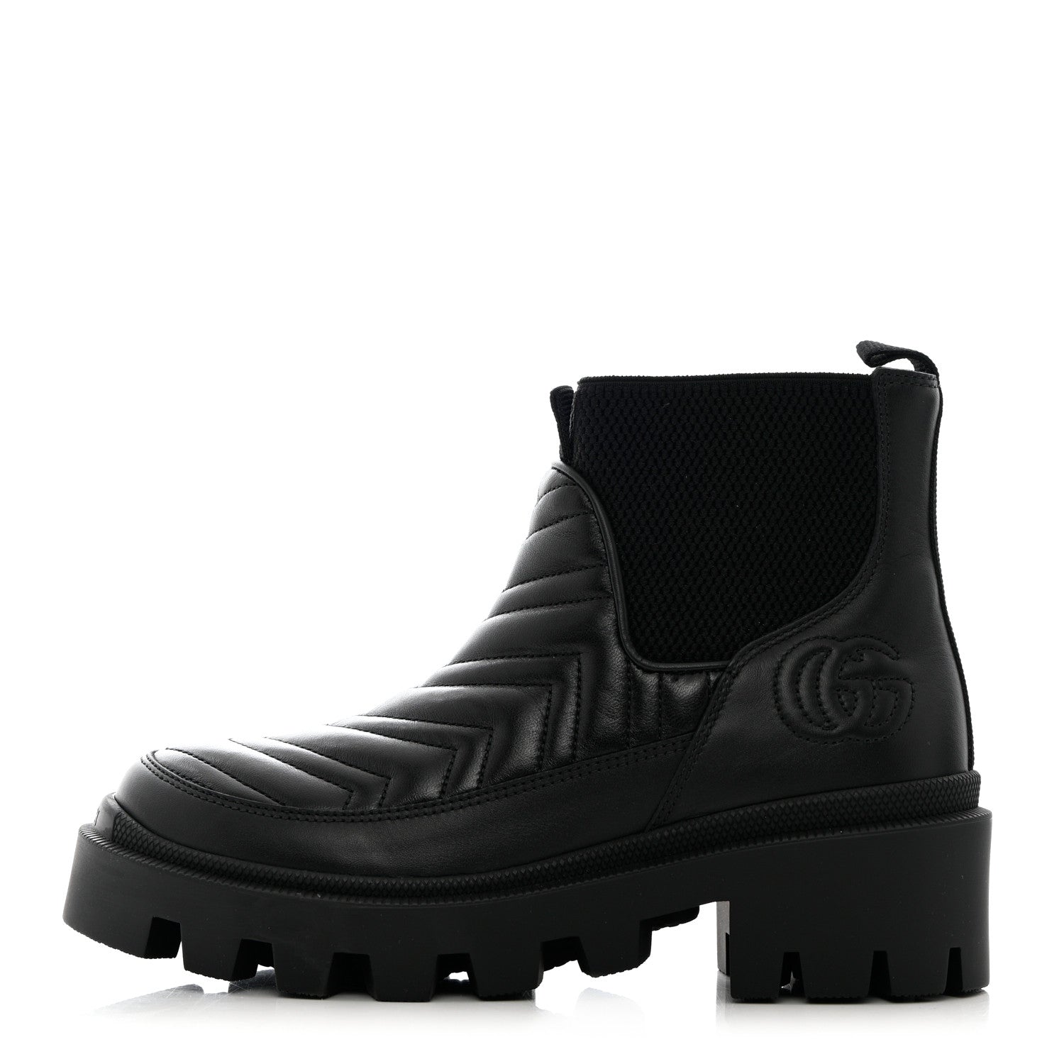 Gucci Calfskin Nappa Matelasse Frances Chelsea Boots 35 Black 1 of 11