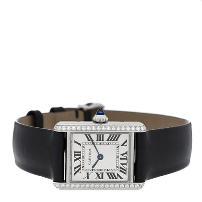 Cartier Stainless Steel Satin Diamond 22mm Must de Cartier Tank Quartz Watch 2 of 5