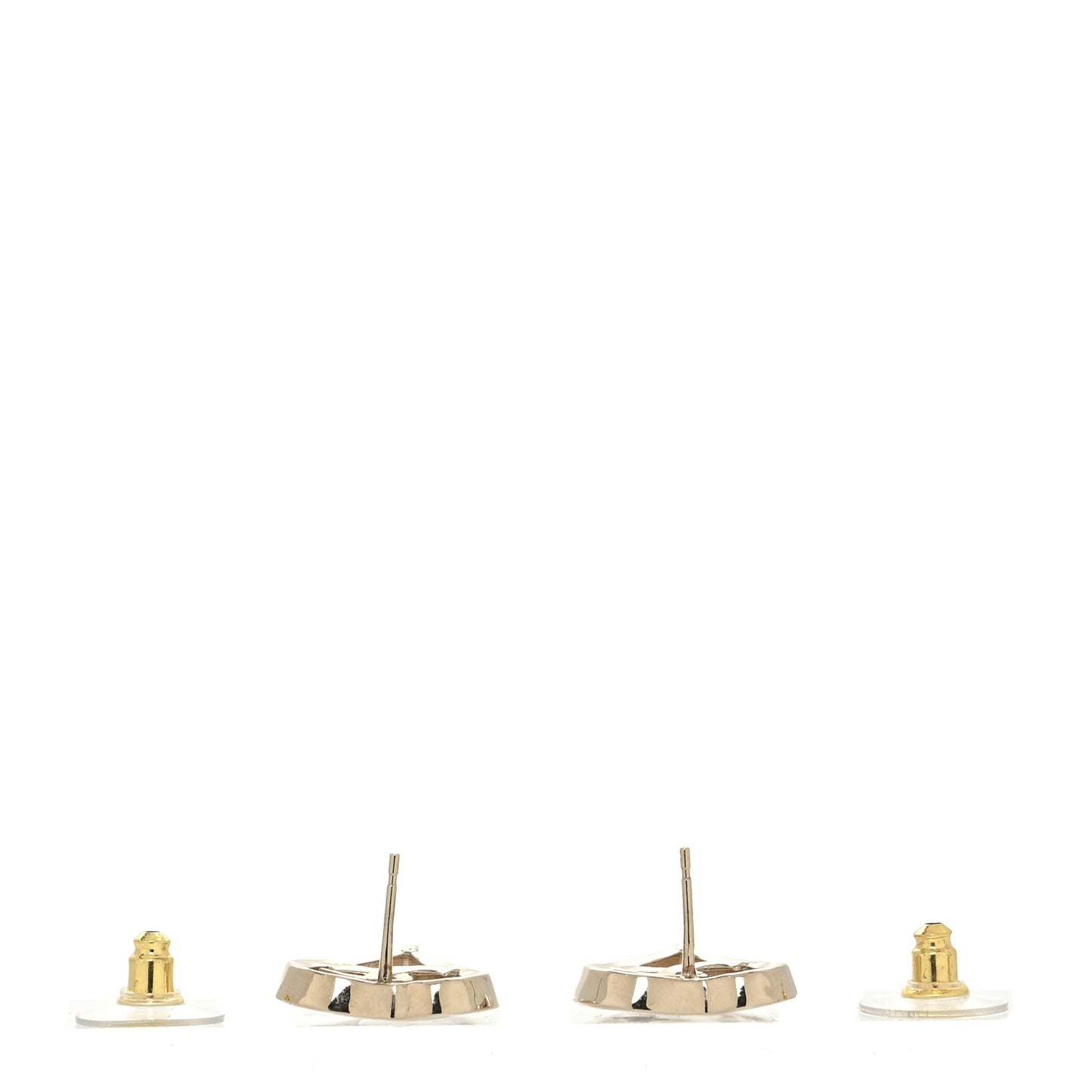 Metal CC Heart Coco In Love Earrings Gold