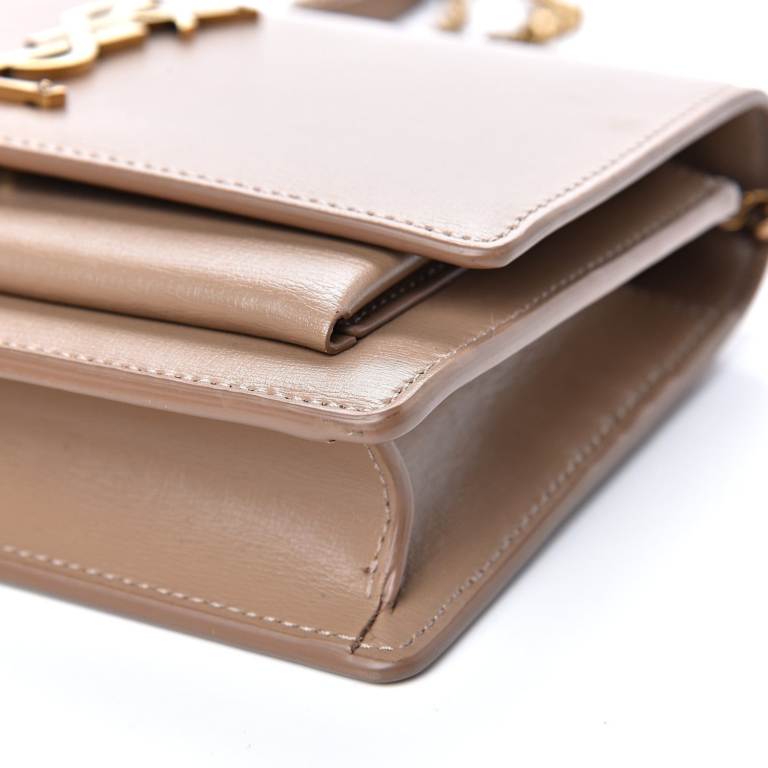 Saint Laurent Calfskin Monogram Sunset Chain Wallet Dark Beige 9 of 10