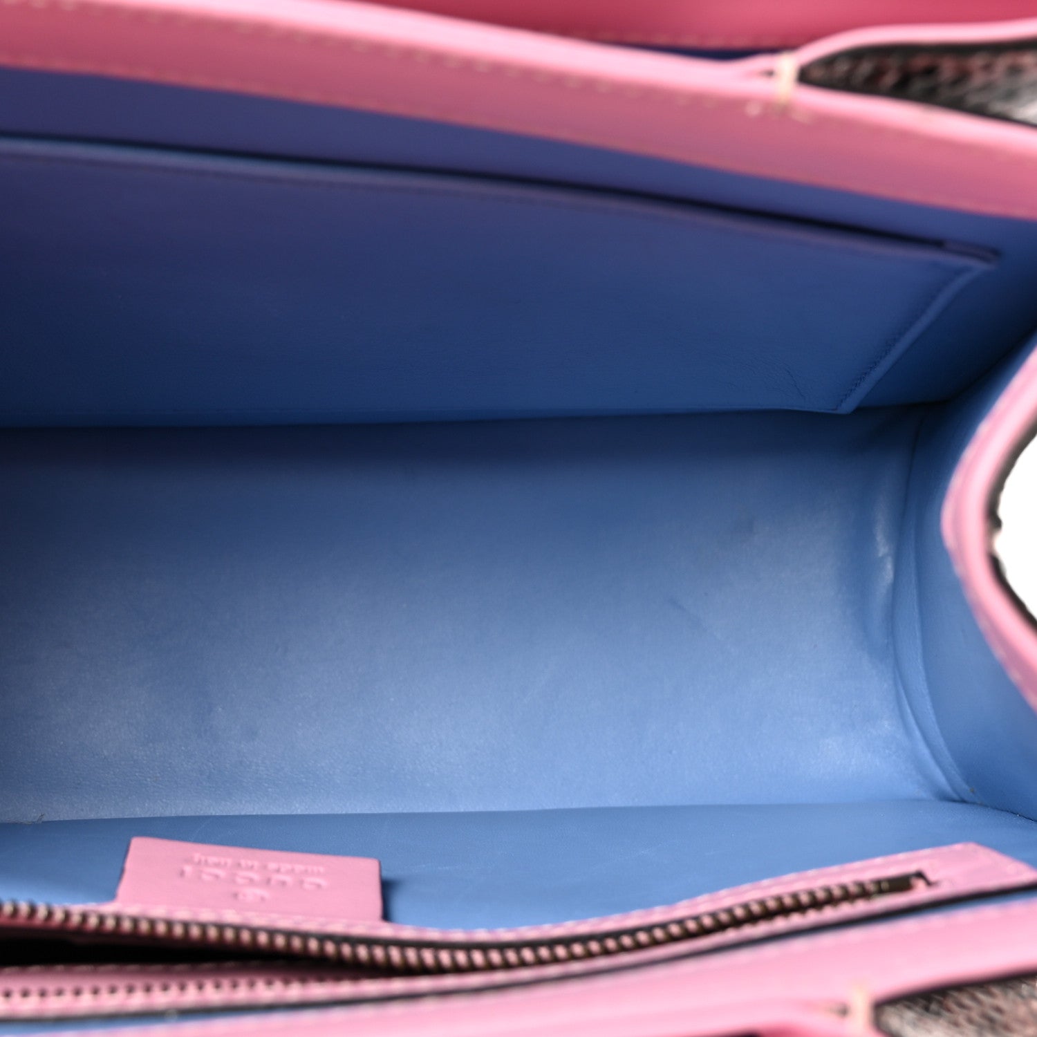 Gucci Snakeskin Sylvie Web Small Queen Margaret Top Handle Bag Pink 5 of 10