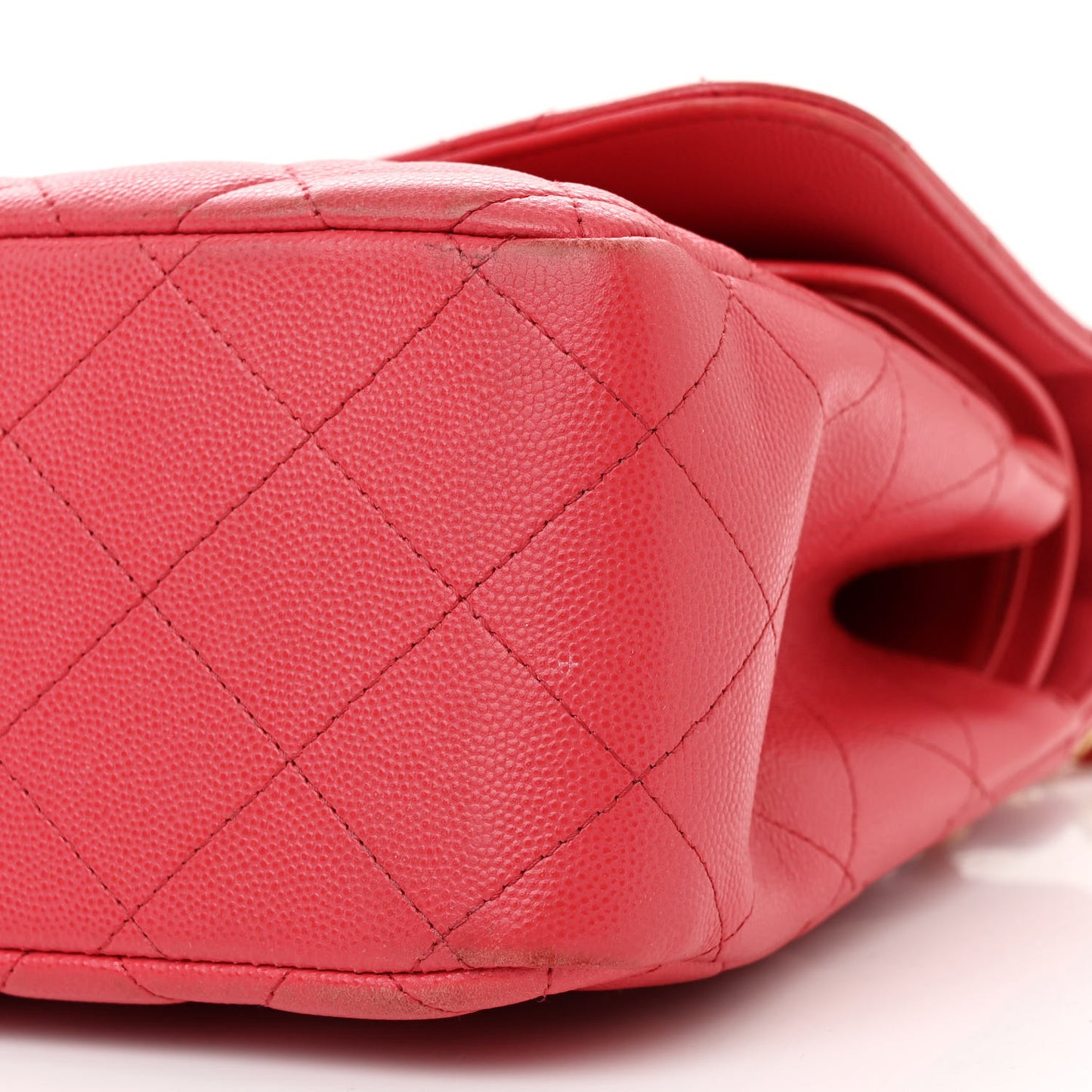 Caviar Quilted Jumbo Double Flap Dark Pink