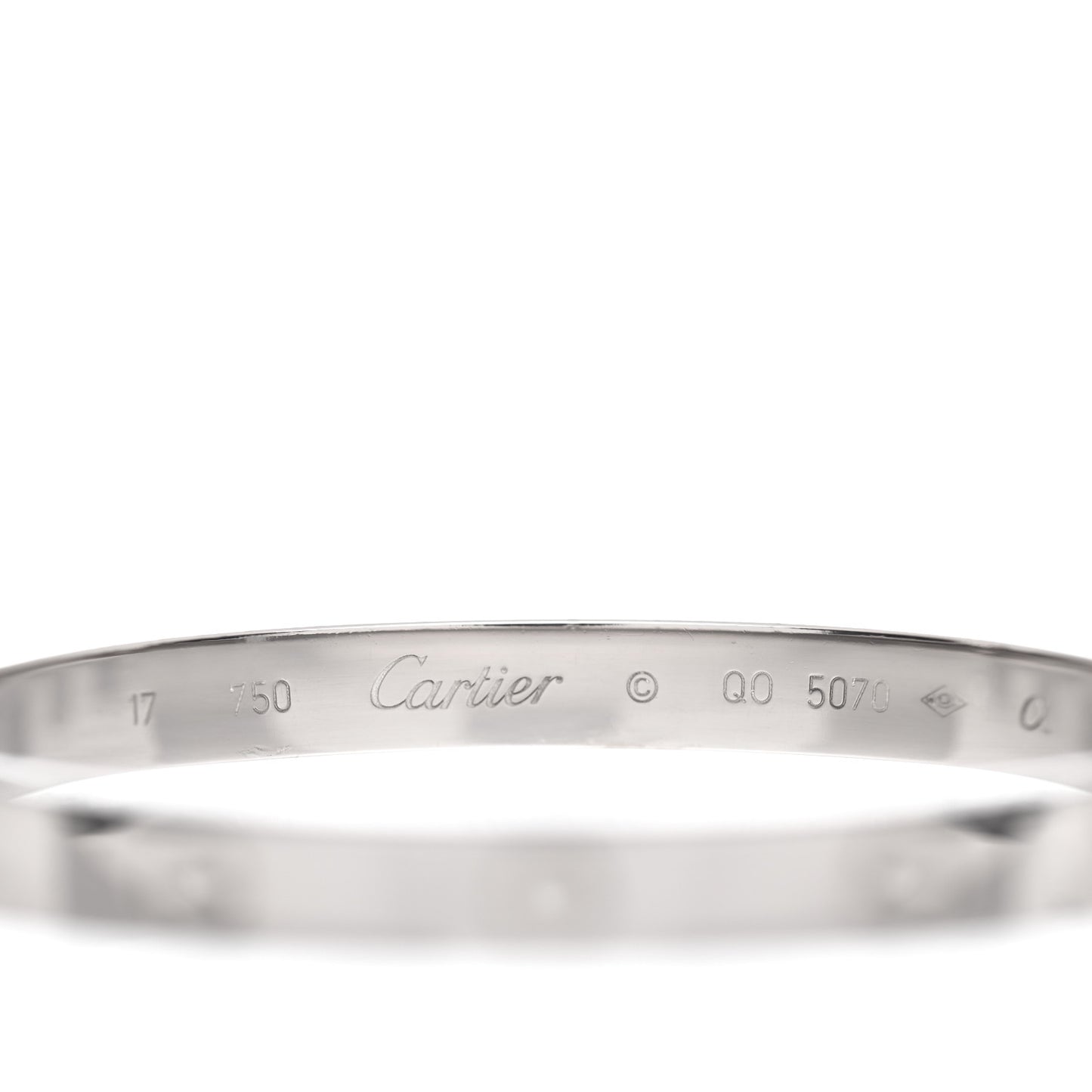 18K White Gold LOVE Bracelet 17