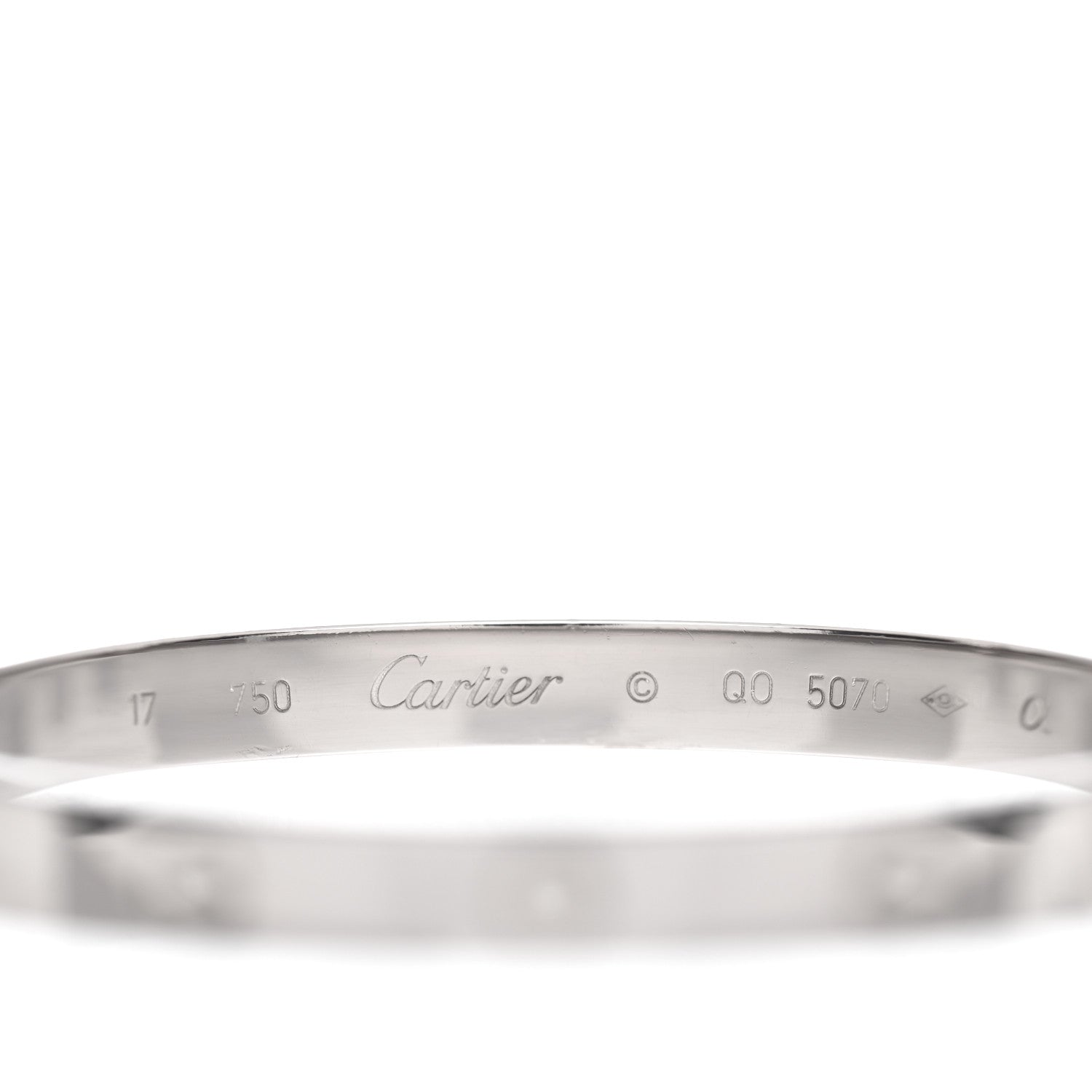 Cartier 18K White Gold LOVE Bracelet 17 4 of 7