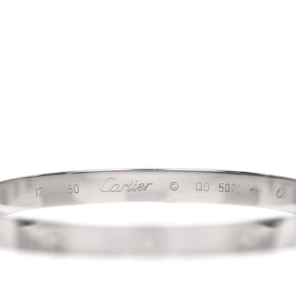 Cartier 18K White Gold LOVE Bracelet 17 4 of 7