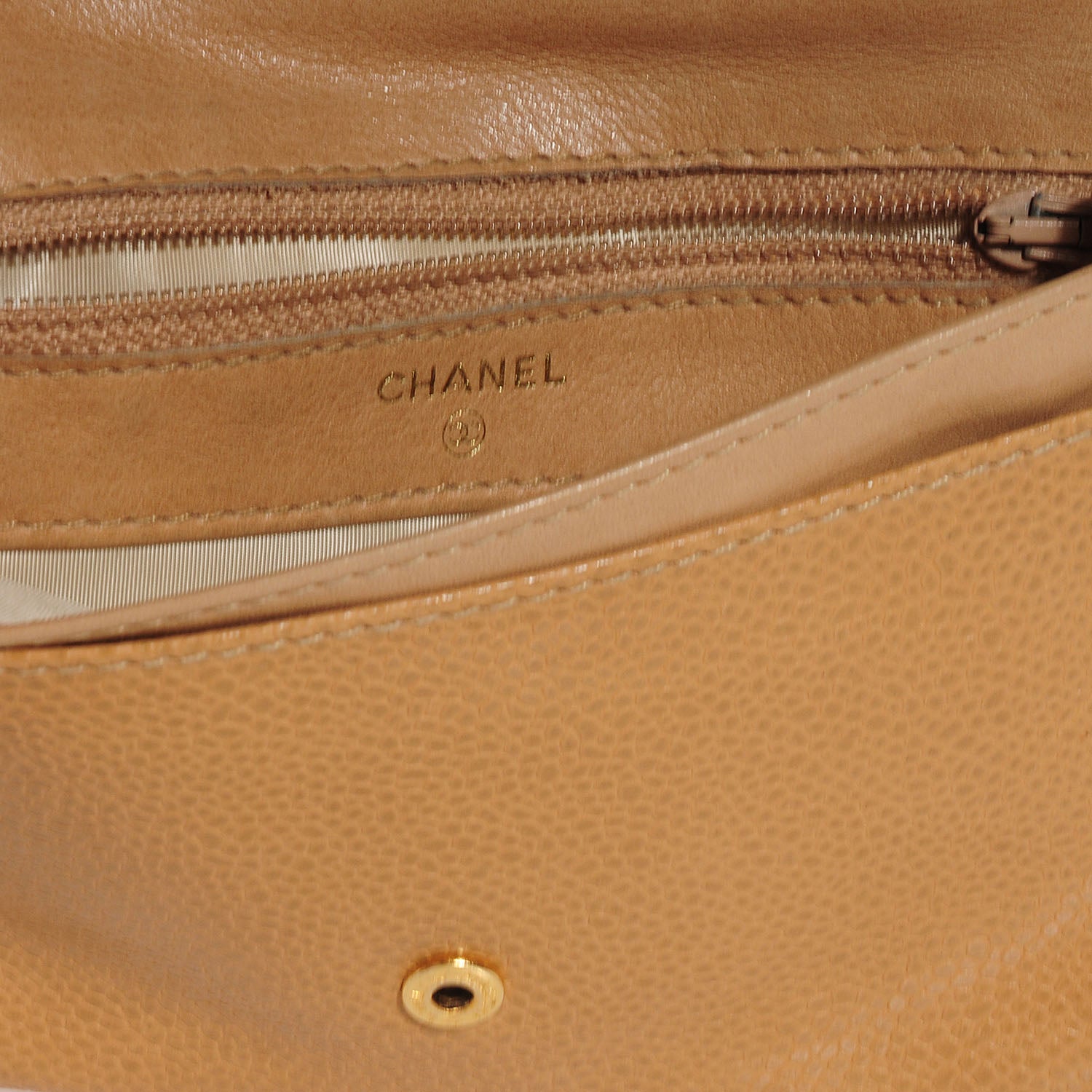 Chanel Caviar Card Holder Wallet Beige 5 of 8