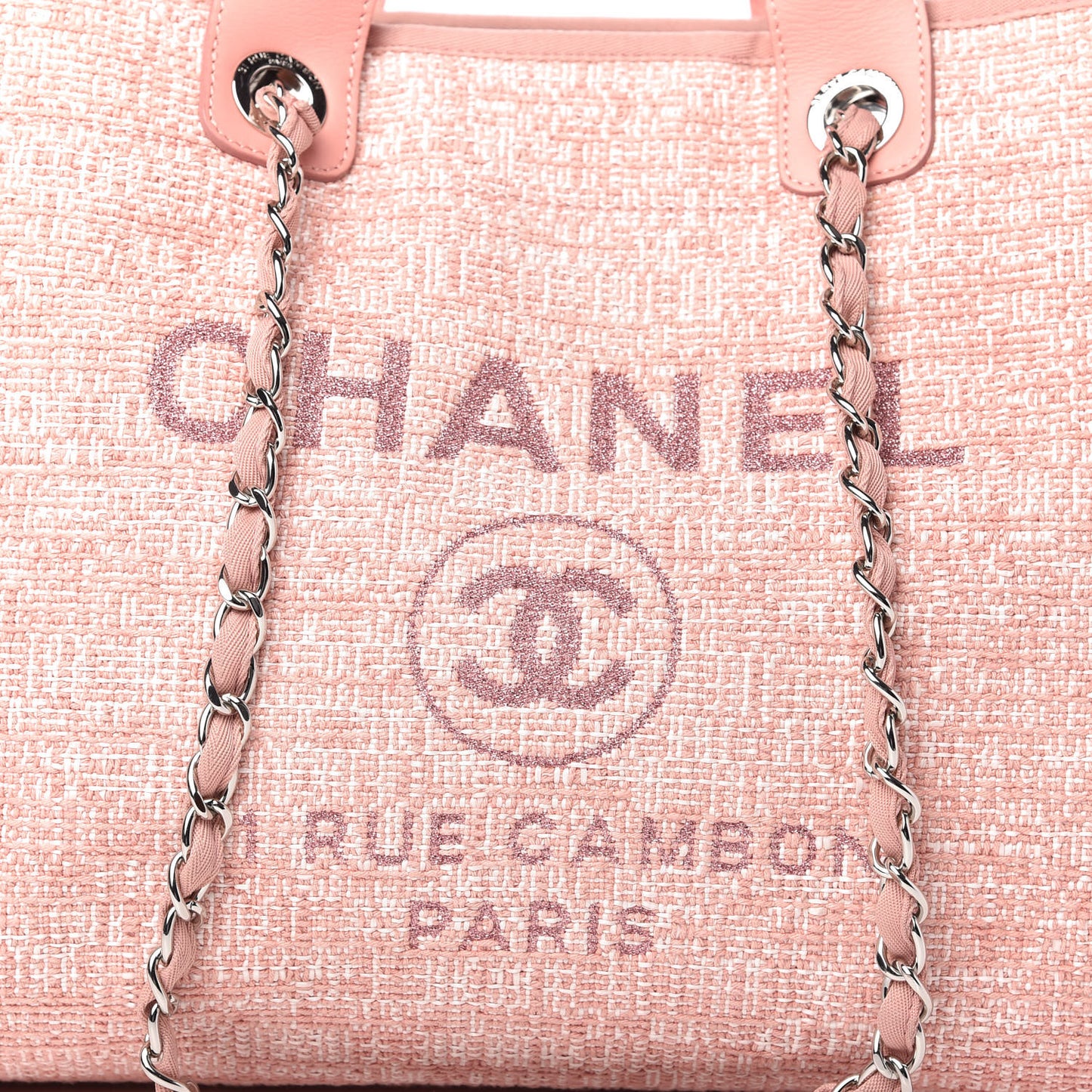 Straw Lurex Medium Deauville Tote Pink