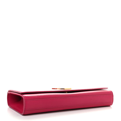 Saint Laurent Calfskin Classic Monogram Cassandre Clutch Lipstick Fuchsia 3 of 10