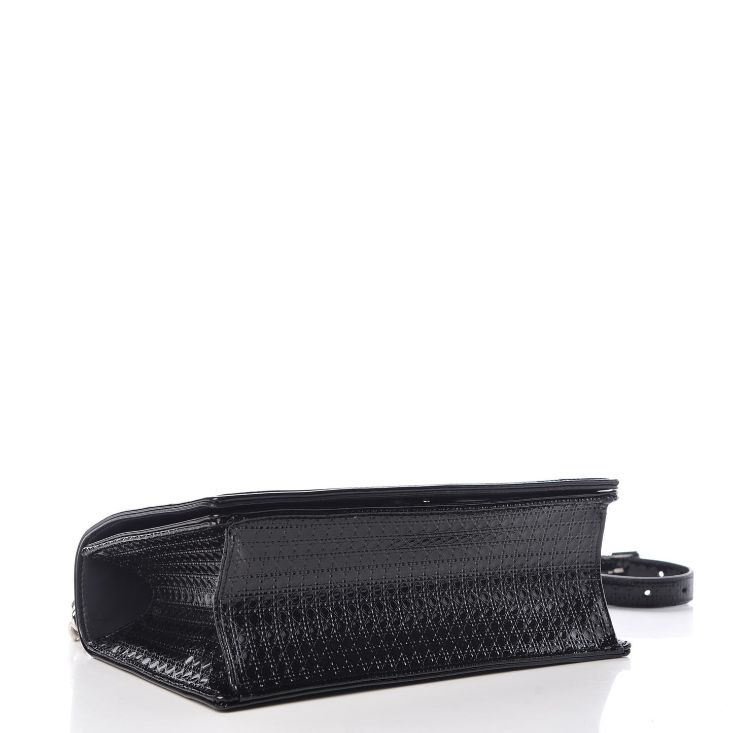 Patent Micro-Cannage Medium Diorama Flap Bag Black