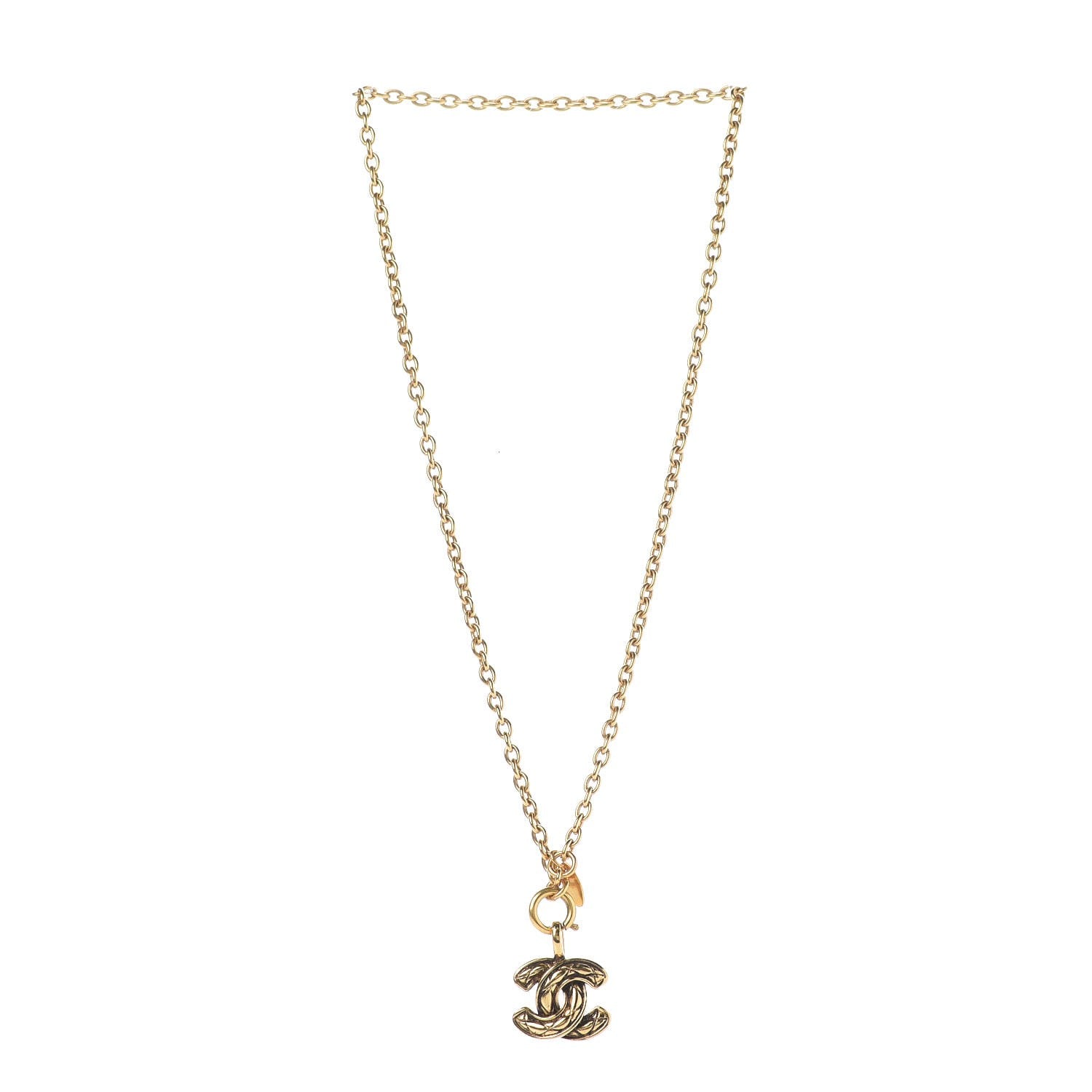 Chanel Quilted CC Long Chain Necklace Gold 3 of 6