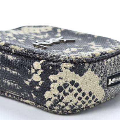Saint Laurent Python Embossed Calfskin Monogram Blogger Bag Black Beige 6 of 8