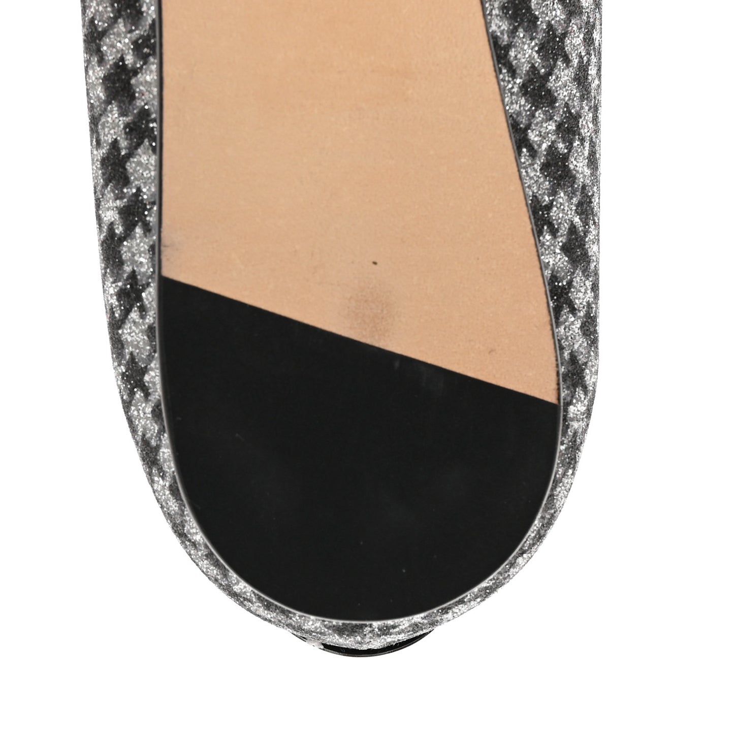 Glitter Houndstooth Wheel Weekend Slipper 38 Black Silver