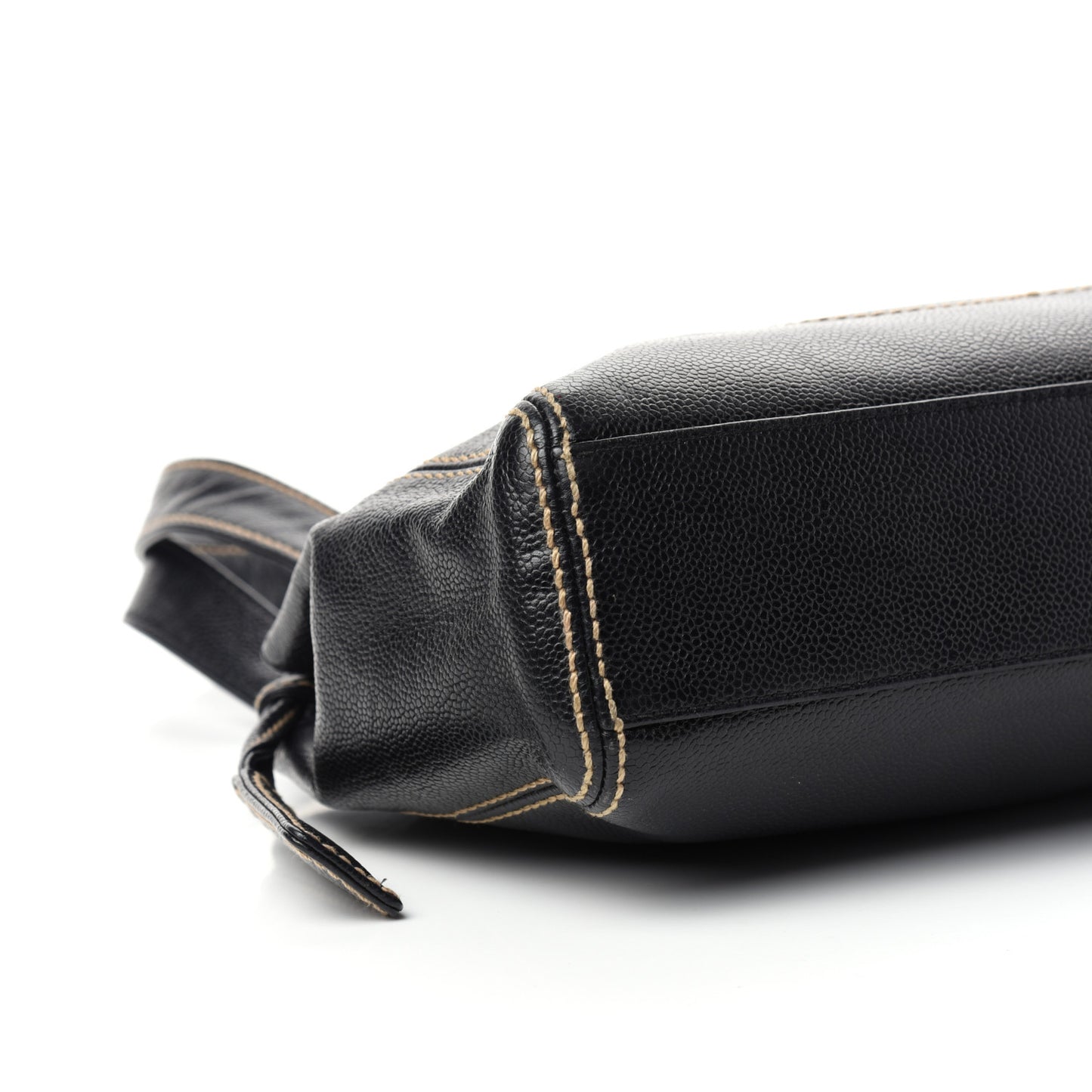 Caviar Stitched CC Shoulder Bag Black
