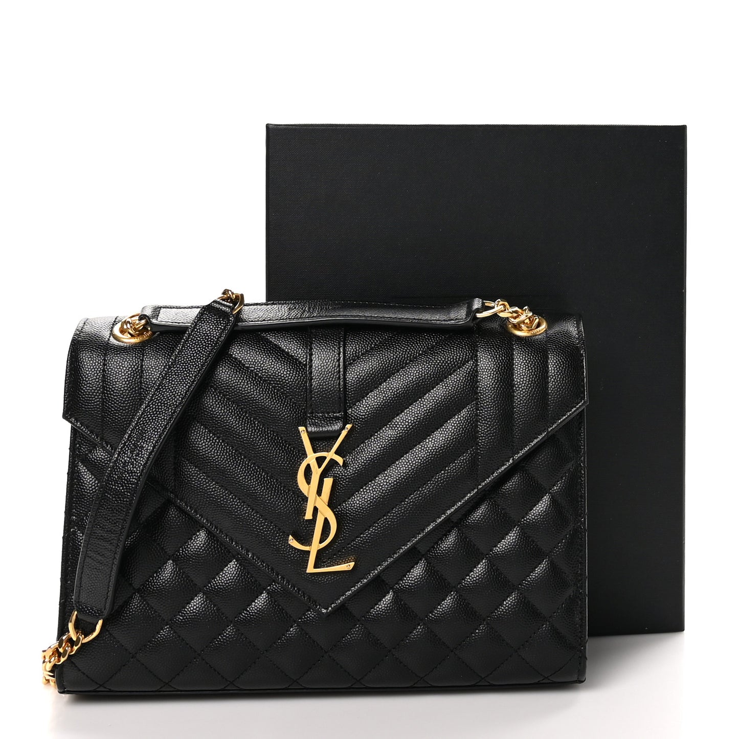 Grain De Poudre Textured Mixed Matelasse Triquilt Medium Monogram Satchel Black