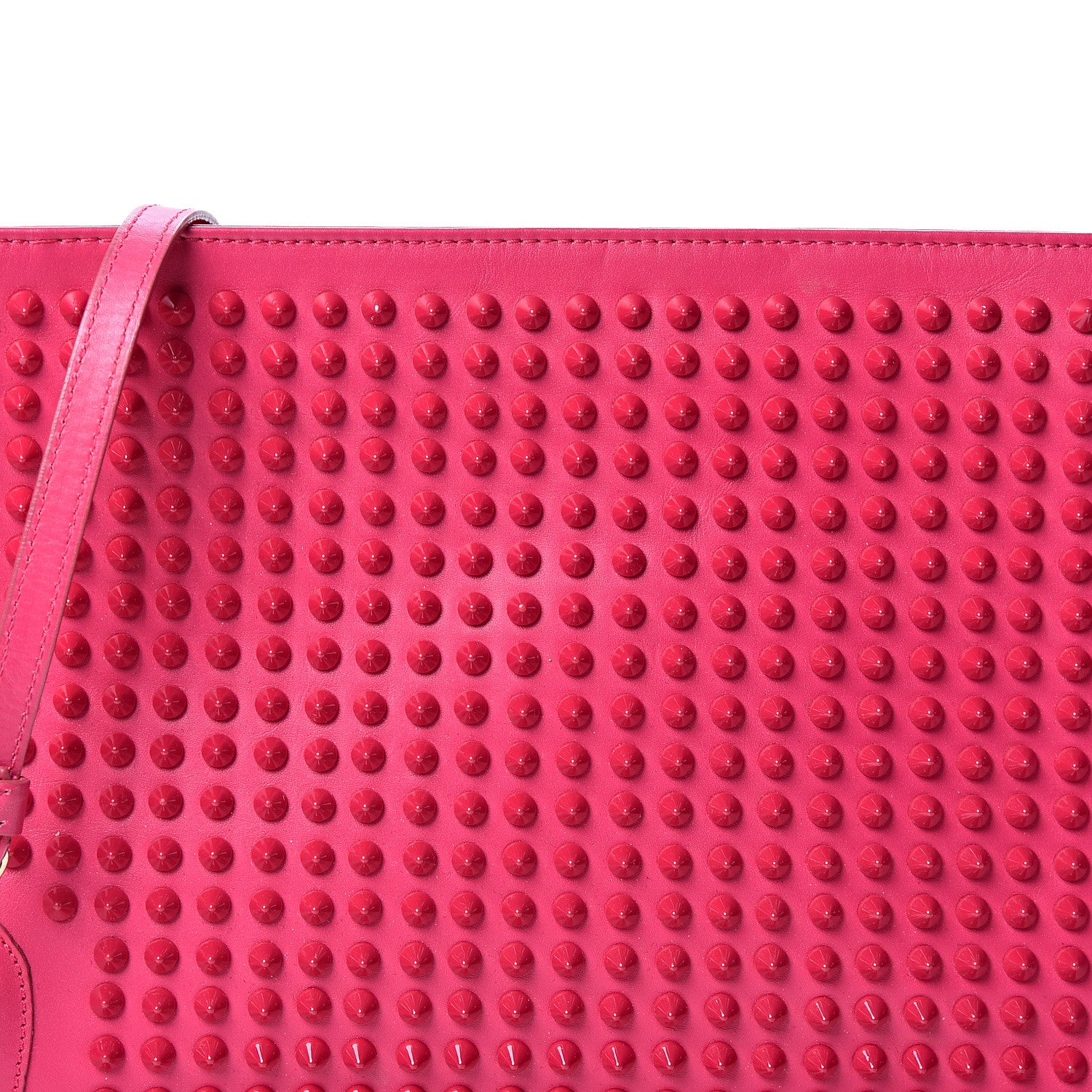 Christian Louboutin Calfskin Spikes Loubiposh Chain Clutch Fuchsia 9 of 9