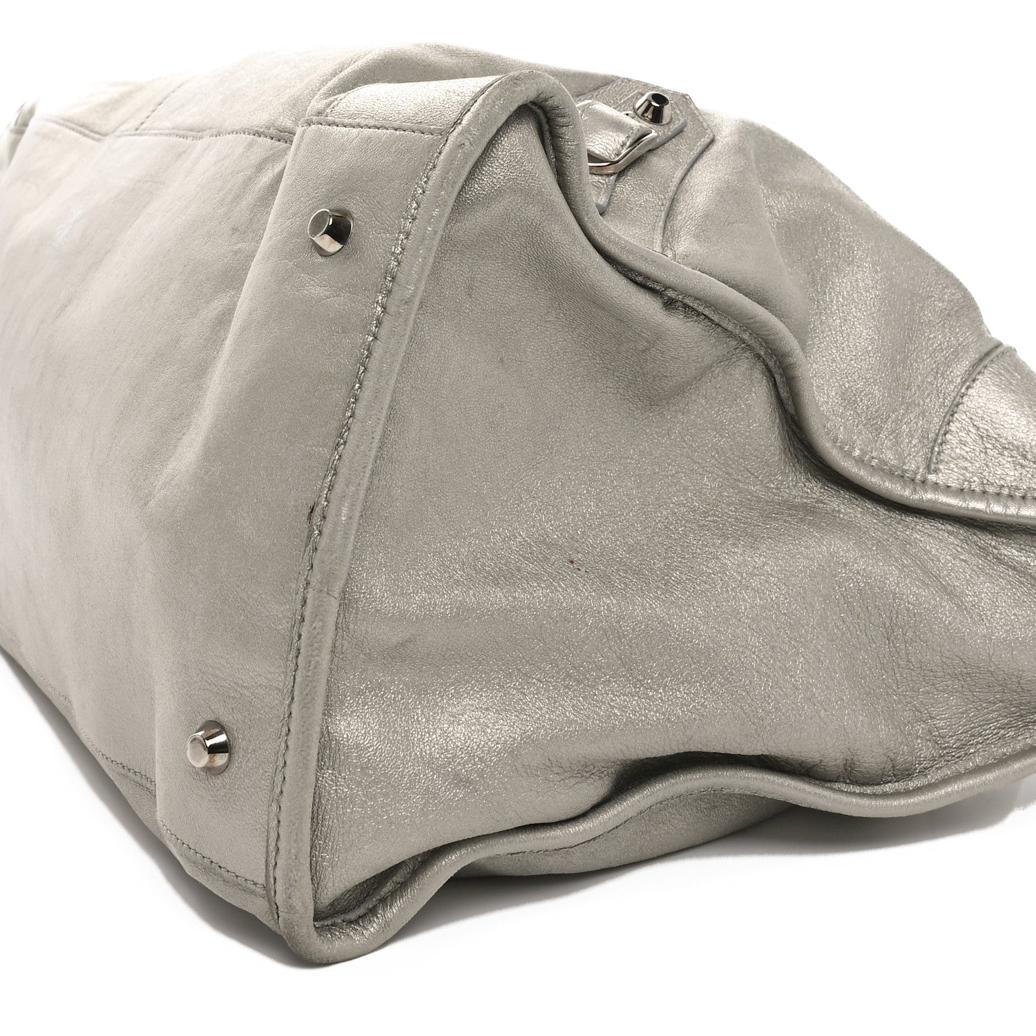 Balenciaga Metallic Agneau Classic Palladium Hardware Work Argent 10 of 10