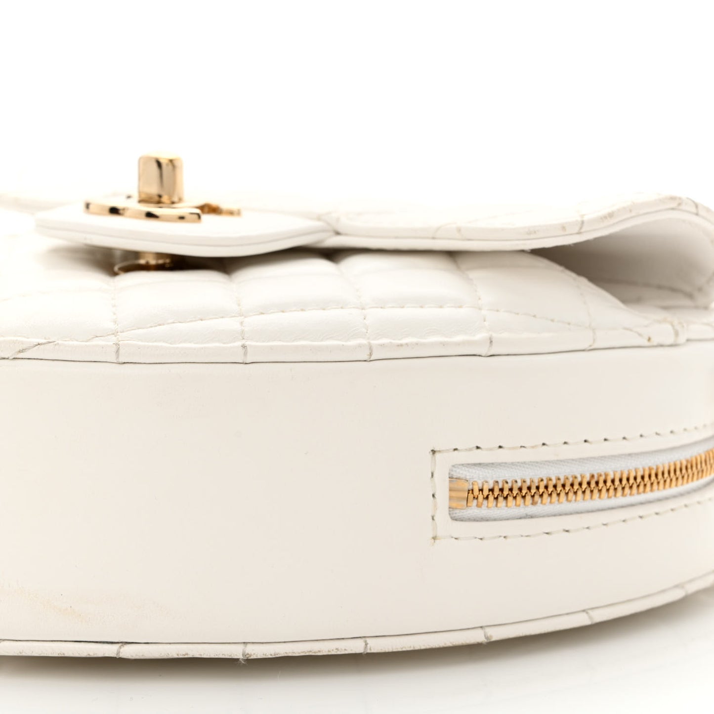 Lambskin Quilted CC In Love Heart Bag White
