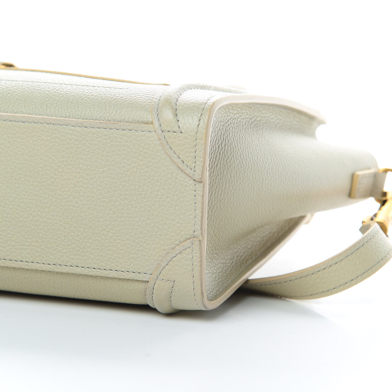 Celine Drummed Calfskin Nano Luggage Vert D'eau 11 of 12