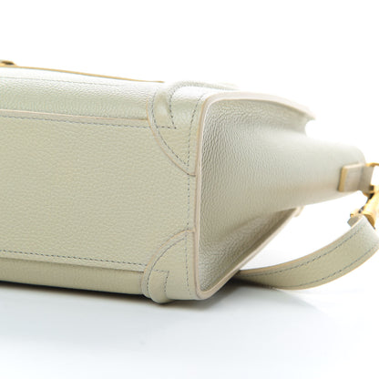 Celine Drummed Calfskin Nano Luggage Vert D'eau 11 of 12