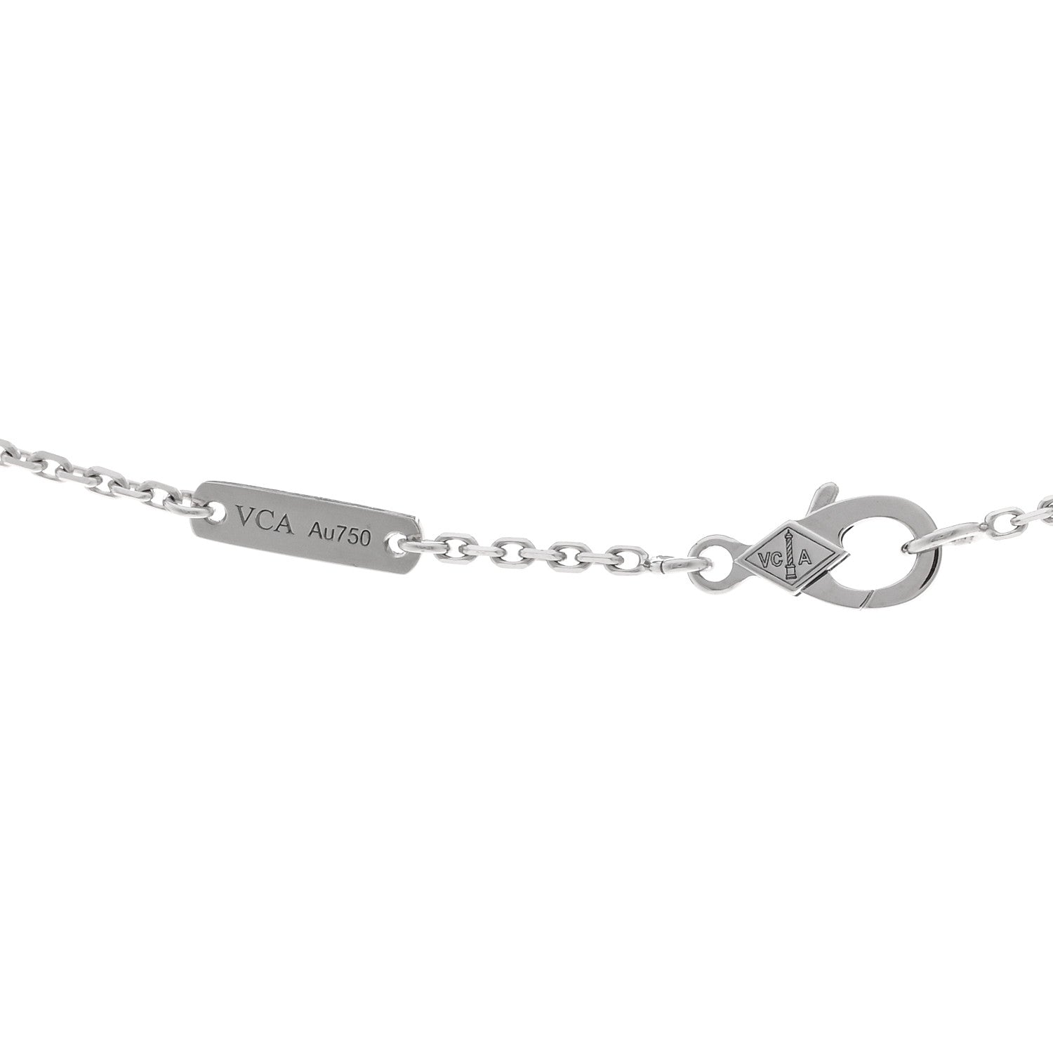 Van Cleef & Arpels 18K White Gold Diamond Mini Lotus Pendant Necklace 4 of 6