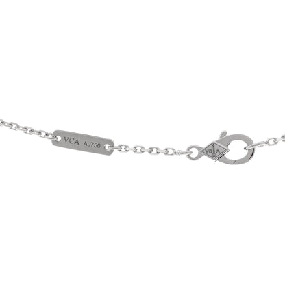 Van Cleef & Arpels 18K White Gold Diamond Mini Lotus Pendant Necklace 4 of 6