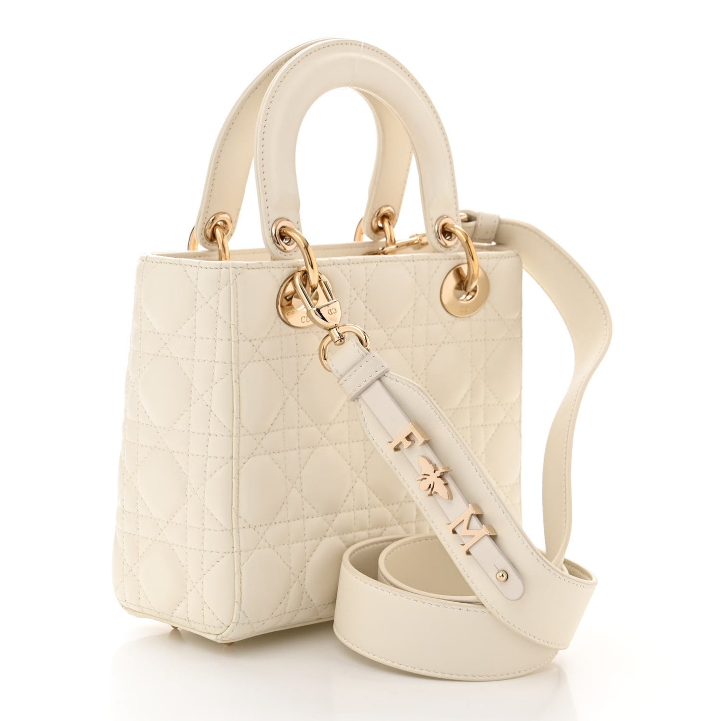 Lambskin Cannage Small My ABCDior Lady Dior White