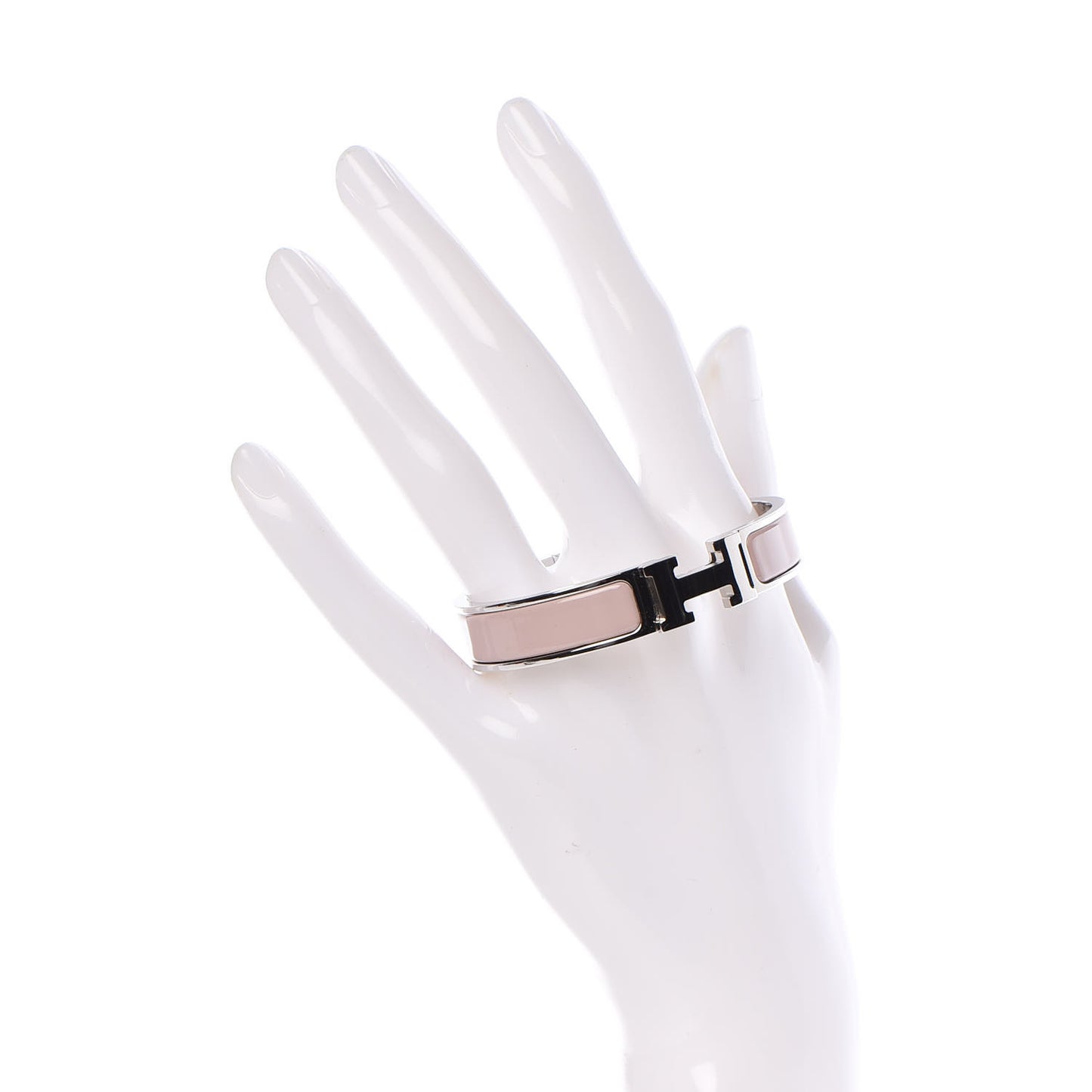 Enamel Narrow Clic Clac H Bracelet PM Rose Poudre