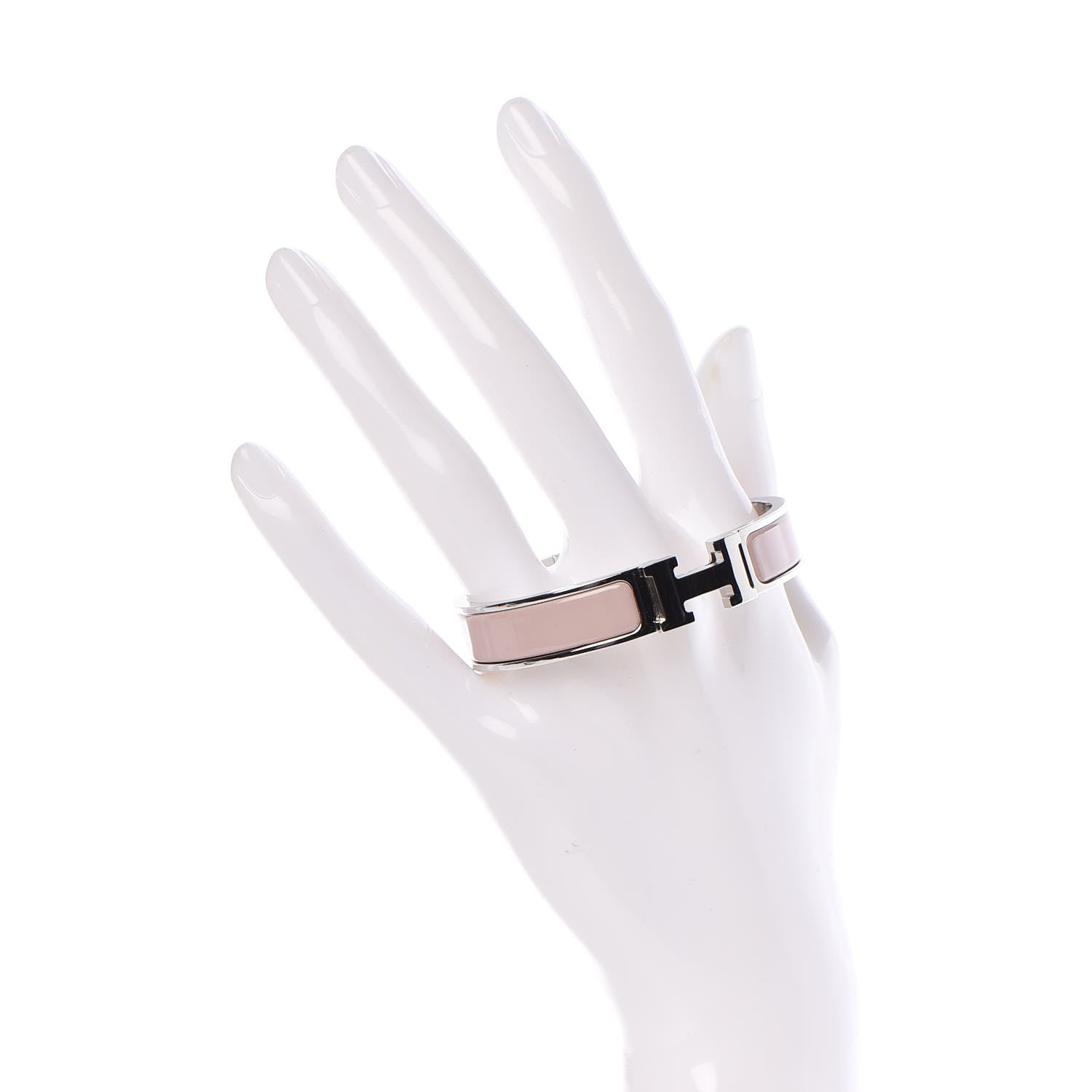 Hermes Enamel Narrow Clic Clac H Bracelet PM Rose Poudre 2 of 6